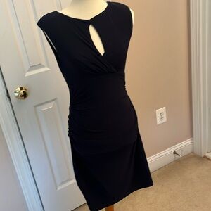 Ralph Lauren navy blue sleeveless dress. Fits to body. Below knee